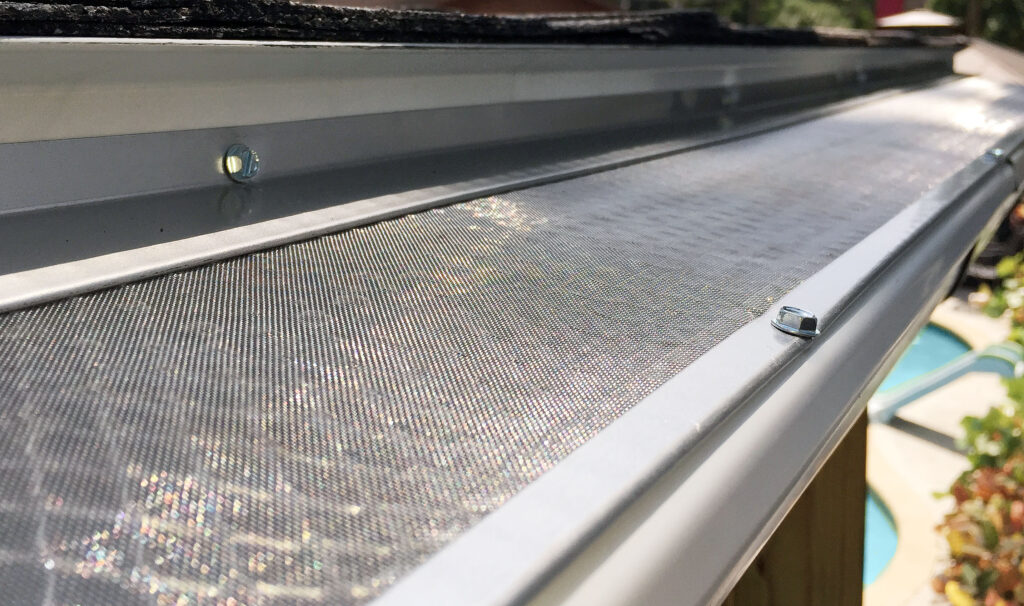 Gutter guard system installed to prevent debris buildup