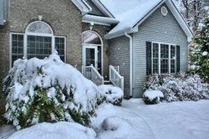 House covered in snow